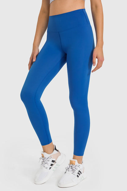 Millennia High Waist Ankle-Length Yoga Leggings Peacock Blue Fitggins
