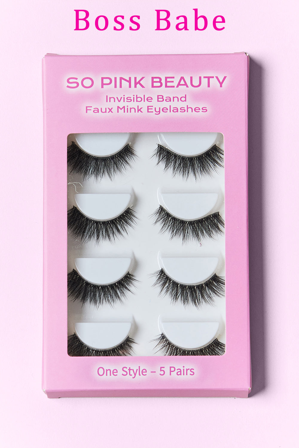 SO PINK BEAUTY Faux Mink Eyelashes 5 Pairs - - FITGGINS