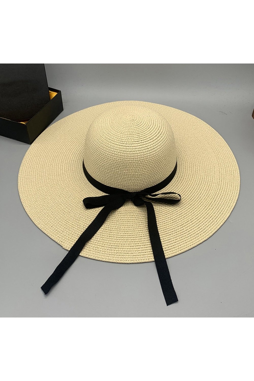 Bow Paper Braided Wide Brim Hat - Hats - FITGGINS