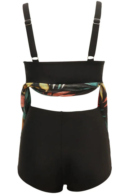 Printed Wide Strap Two-Piece Swim Set Fitggins