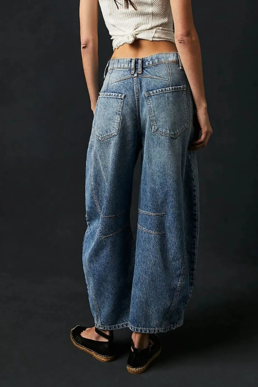 Wide Leg Jeans with Pockets Fitggins