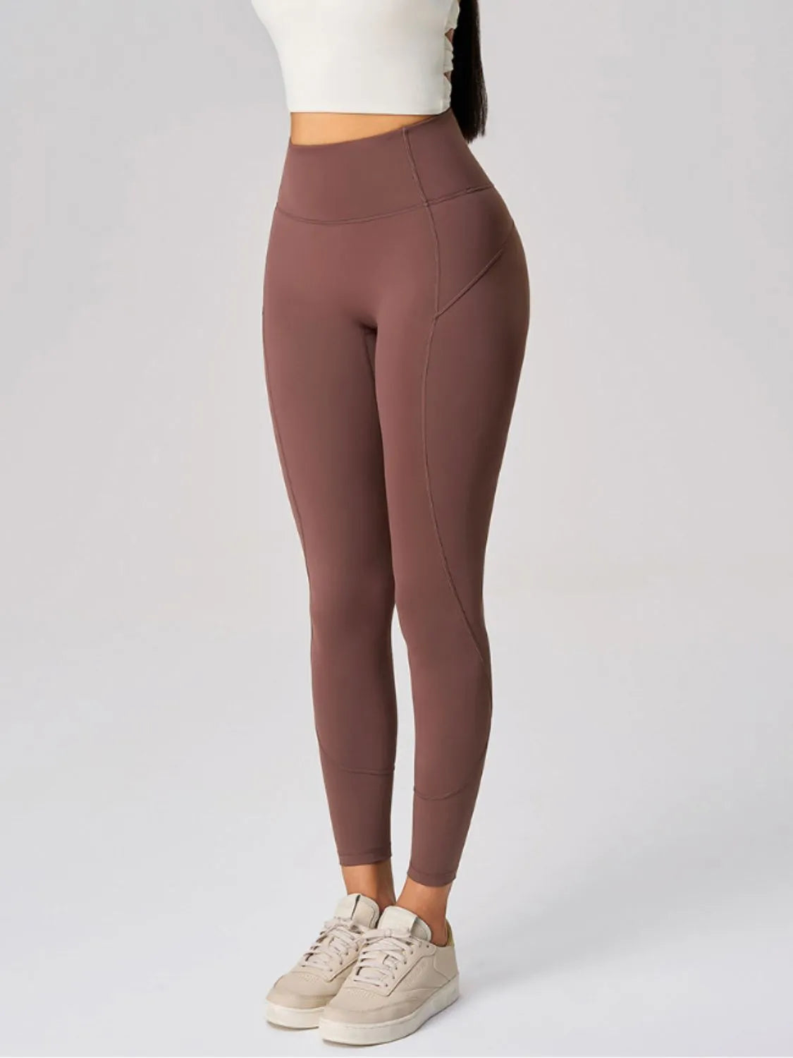 High Waist Active Leggings Dark Brown Fitggins