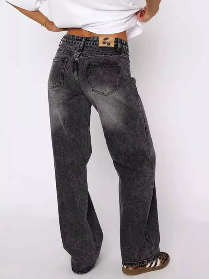 Wide Leg Jeans with Pockets Fitggins