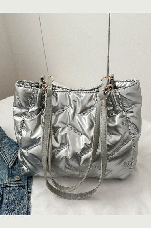 Textured Polyester Shoulder Bag - Handbag - FITGGINS