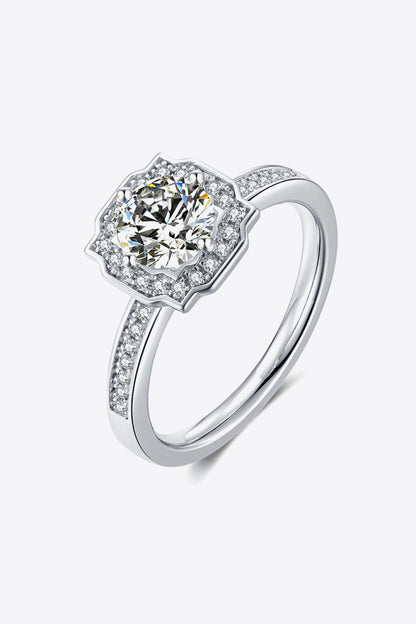 1 Carat Moissanite Platinum-Plated Ring - Rings - FITGGINS