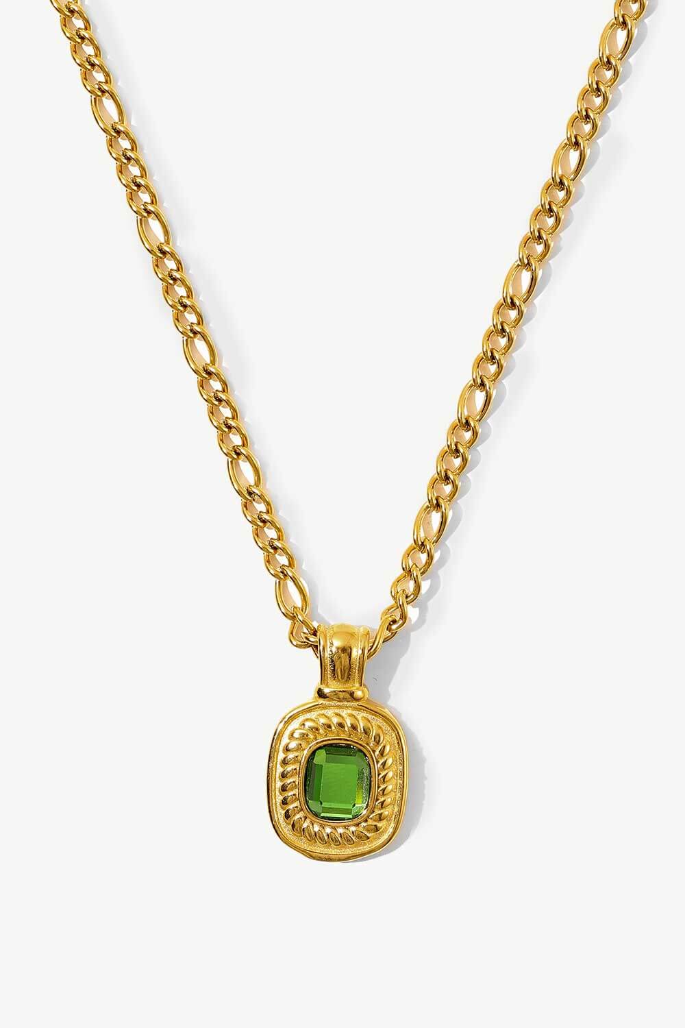 Elegant 18K Gold Plated Rhinestone Pendant Necklace