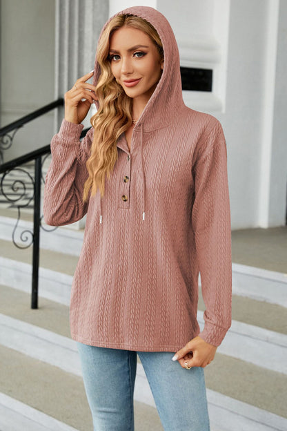 Cable-Knit Long Sleeve Hoodie Fitggins