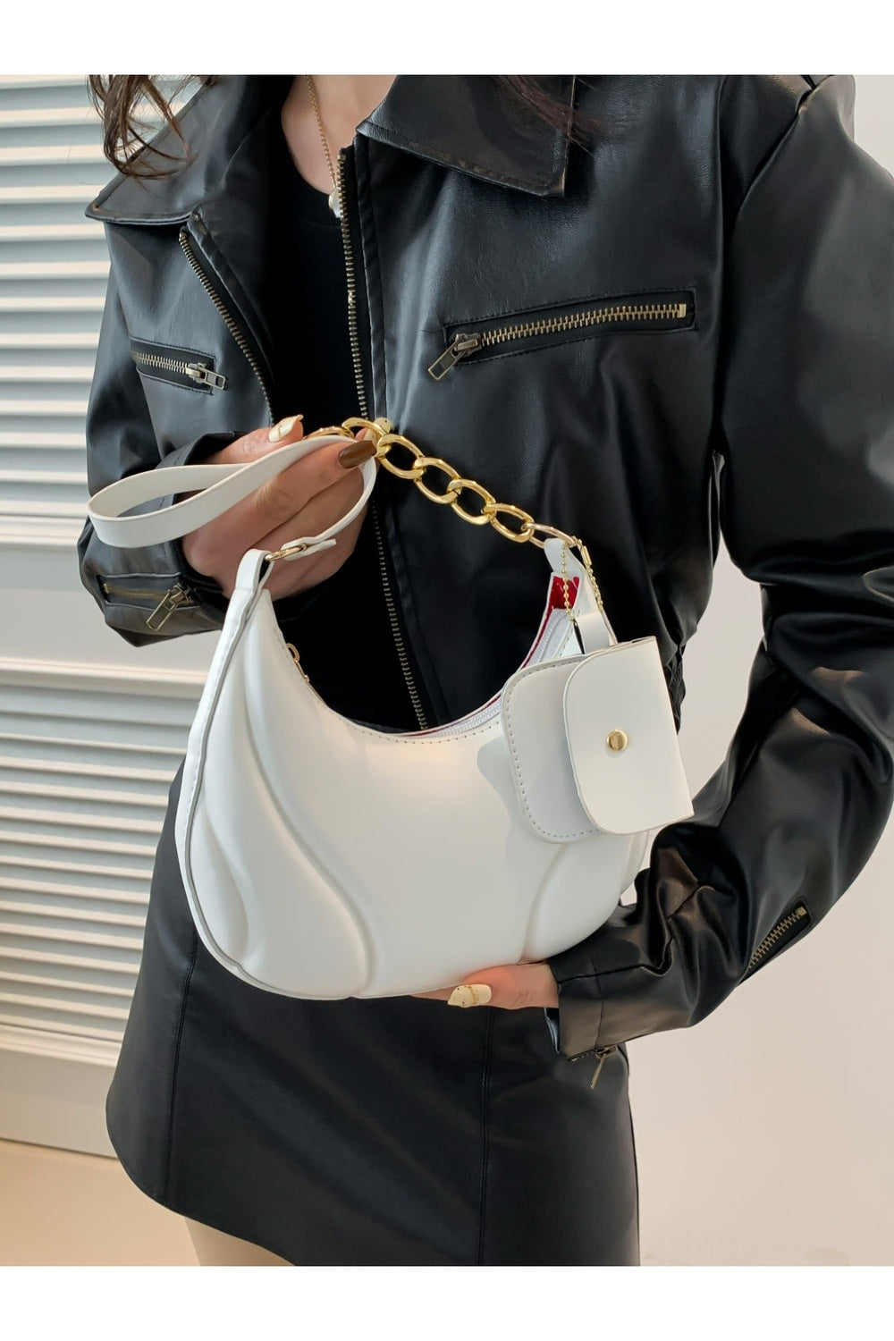 PU Leather Shoulder Bag with EarPods Bag - Handbag - FITGGINS