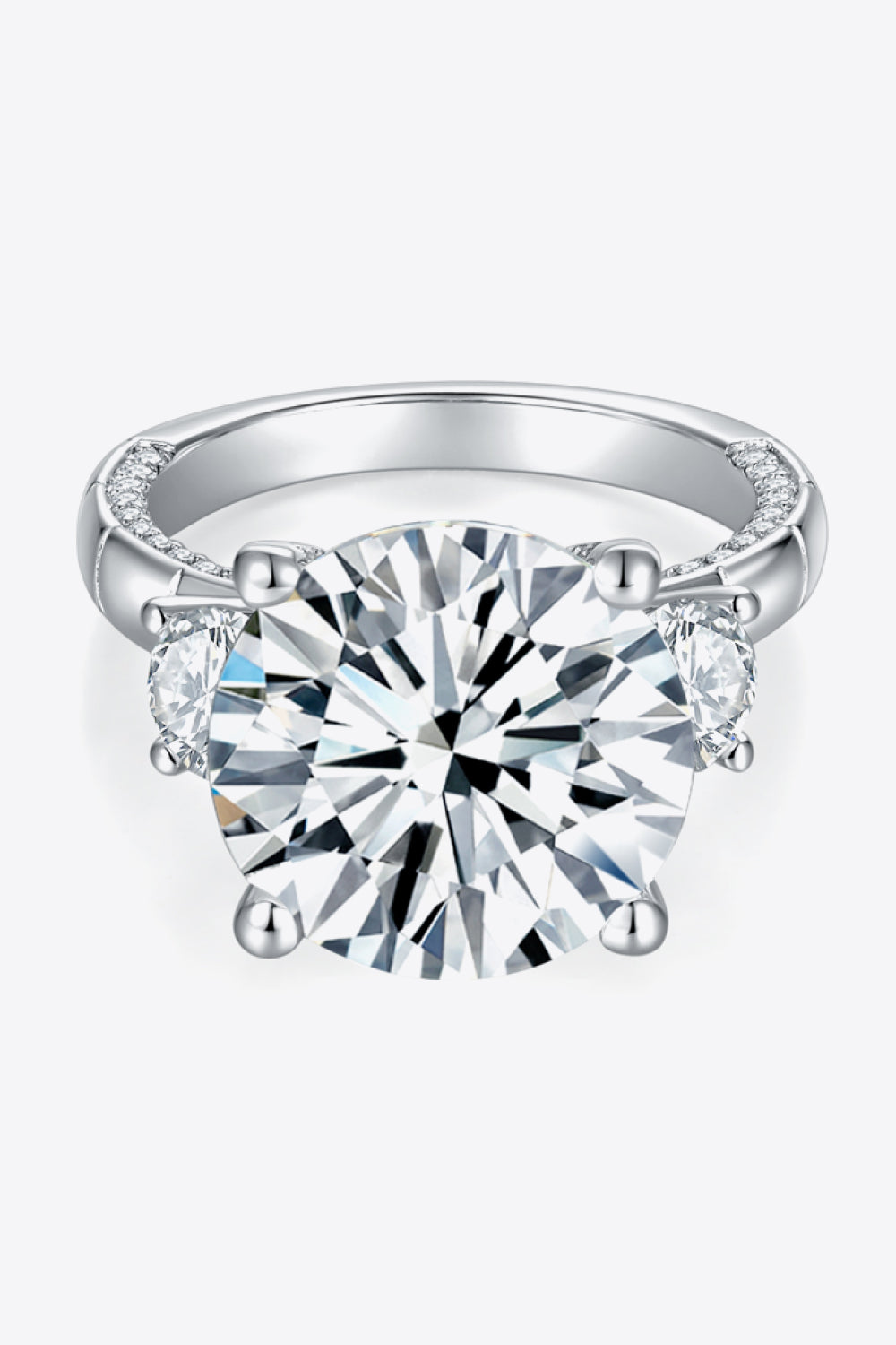 8.6 Carat Moissanite Platinum-Plated Ring - Rings - FITGGINS