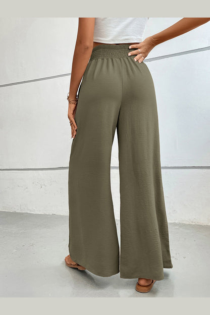 Perfee Wide Leg Pants with Pockets - Pants - FITGGINS