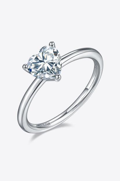 1 Carat Moissanite 925 Sterling Silver Solitaire Ring - Rings - FITGGINS