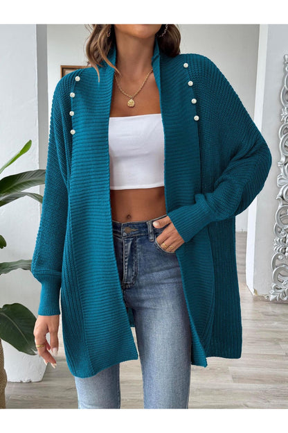 Open Front Long Sleeve Cardigan - Cardigans - FITGGINS