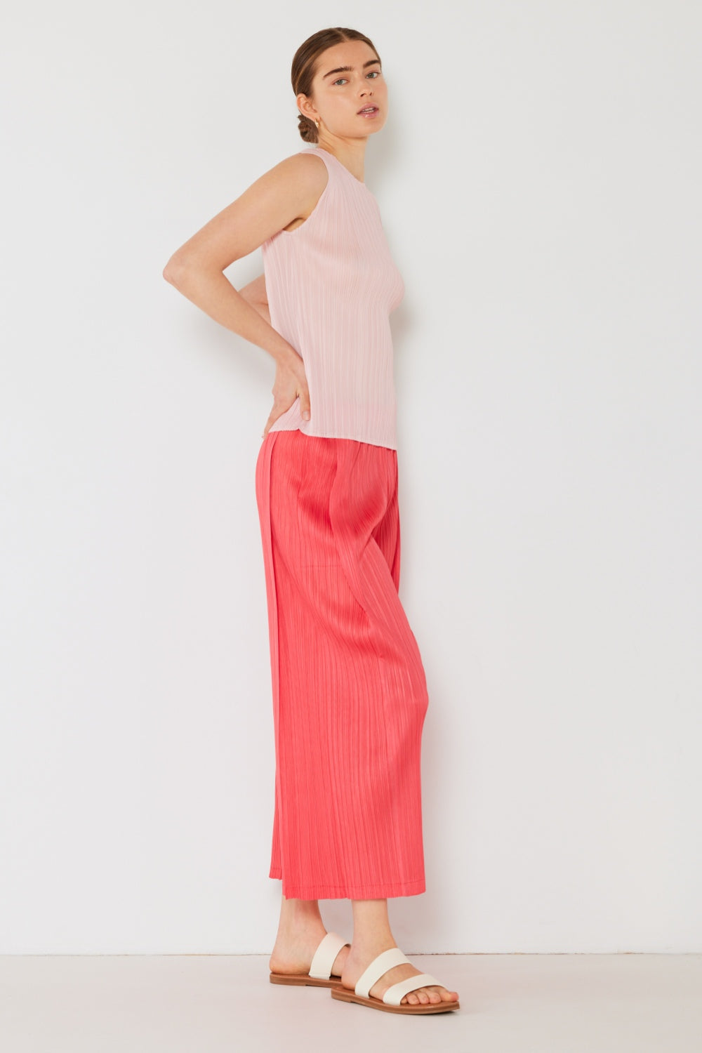 Marina West Swim Pleated Wide-Leg Pants with Side Pleat Detail - Pants - FITGGINS