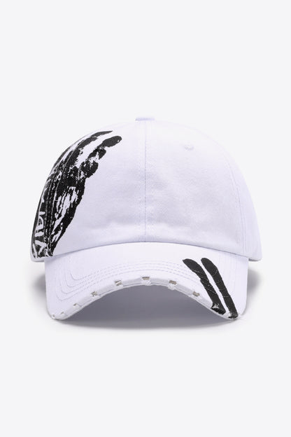 VIBRA Graphic Distressed Adjustable Baseball Cap - Hats - FITGGINS