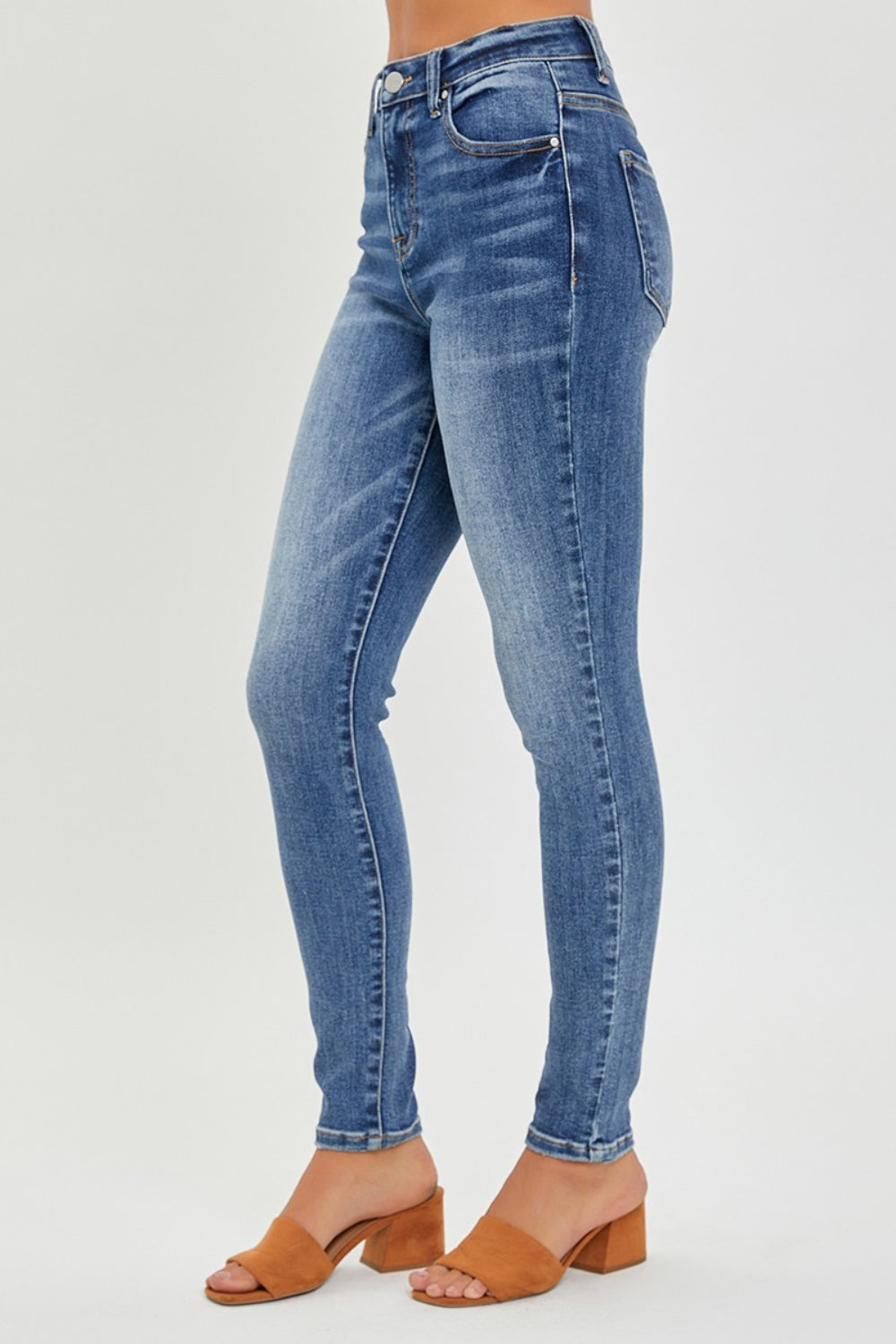 RISEN Full Size Mid Rise Ankle Skinny Jeans - Jeans - FITGGINS