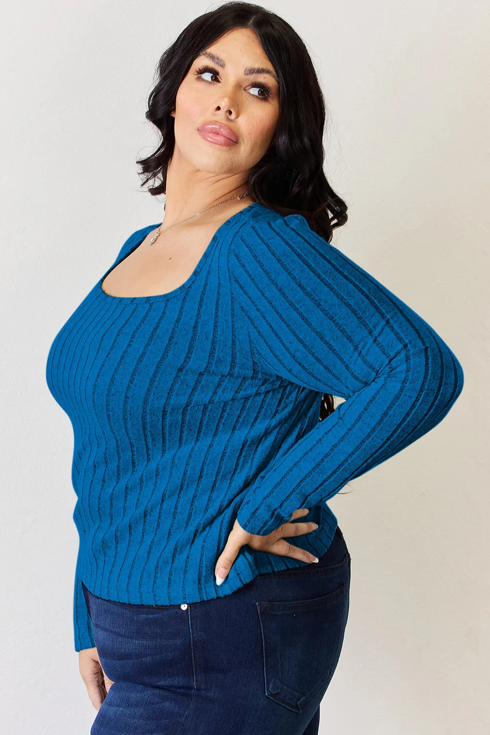 Basic Bae Full Size Ribbed Long Sleeve T-Shirt Fitggins