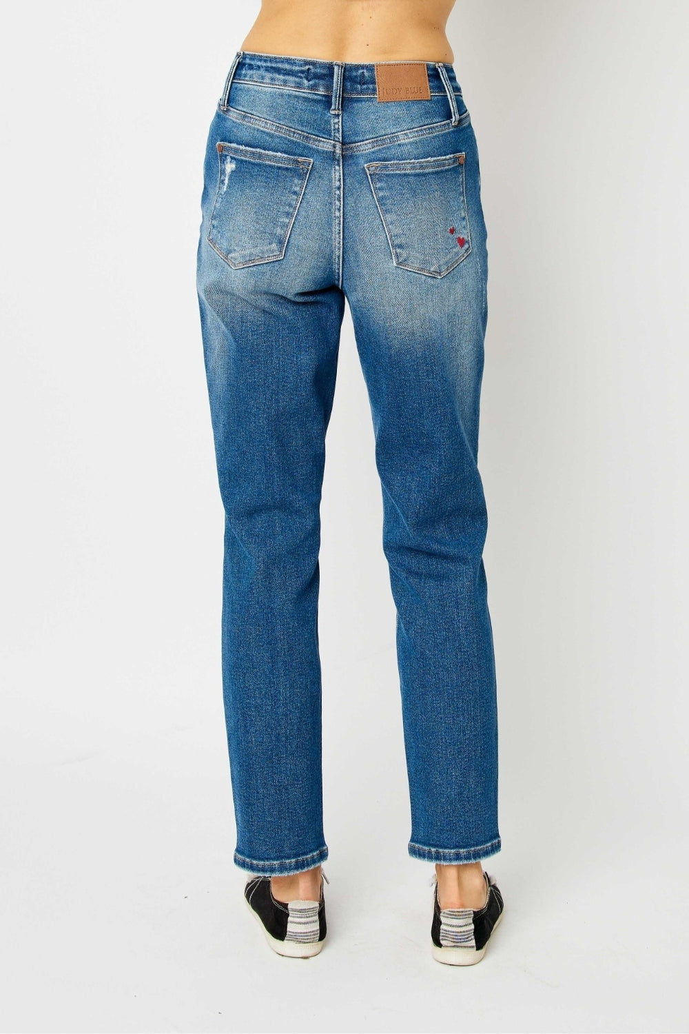 Judy Blue Full Size Distressed Boyfriend Fit Jeans - Jeans - FITGGINS