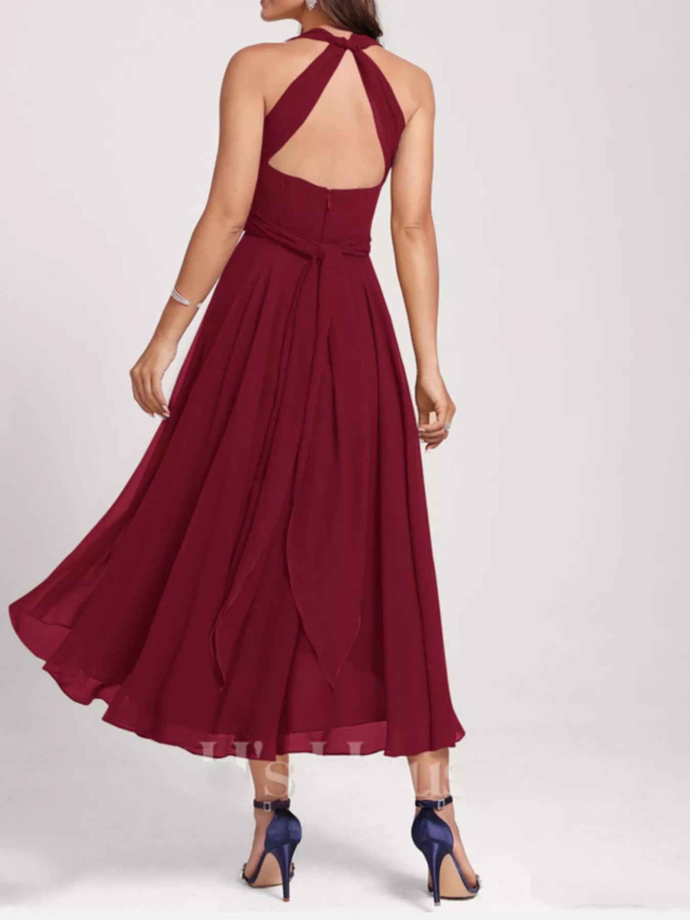 Ruched A-Line Midi Dress Fitggins