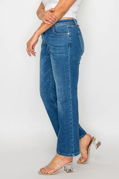 bytos Full Size Cat's Whiskers Mid Rise Ankle Jeans Fitggins