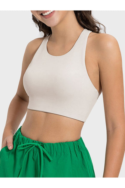 Millennia Cutout Round Neck Active Tank - Crop Tops & Tank Tops - FITGGINS