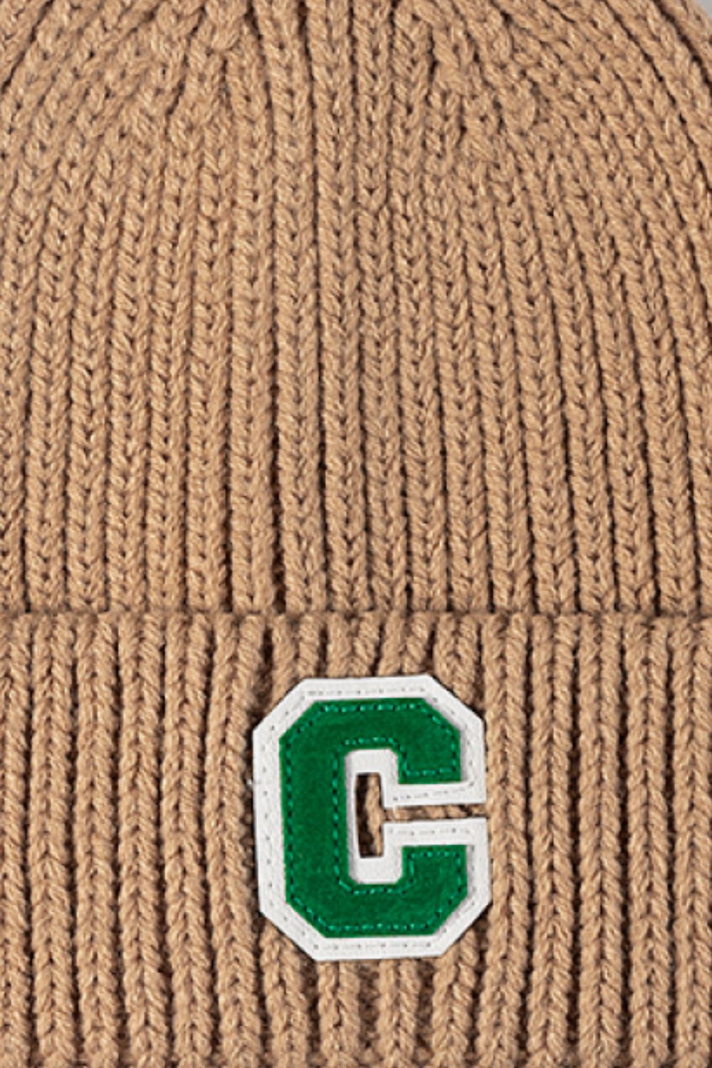 Letter C Patch Cuffed Beanie - Hats - FITGGINS