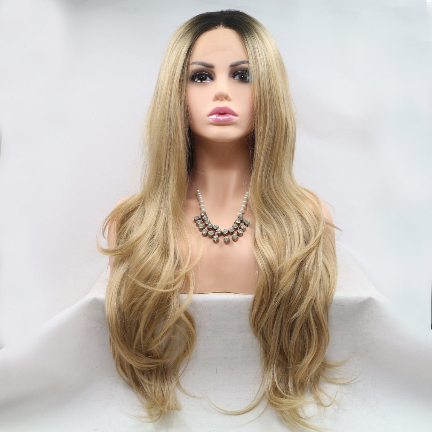 13*3" Lace Front Wigs Synthetic Long Wavy 24" 130% Density - Hair - FITGGINS