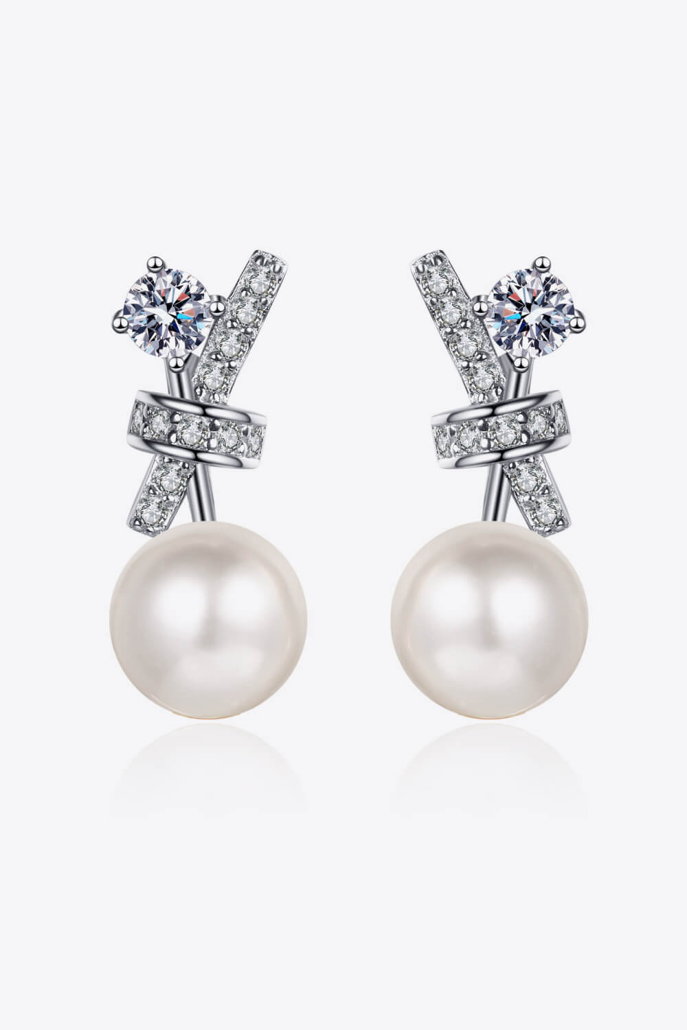 Pearl Moissanite Stud Earrings - Earrings - FITGGINS