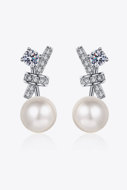 Pearl Moissanite Stud Earrings - Earrings - FITGGINS