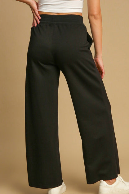 Umgee Drawstring Wide Leg Pants with Pockets - Pants - FITGGINS