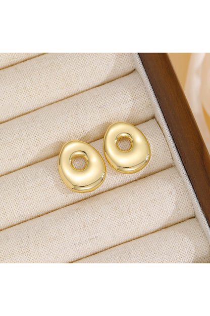 18K Gold-Plated Bubble Letter Stud Earrings - Earrings - FITGGINS