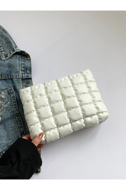 Quilted Plaid Clutch with Zipper - Handbag - FITGGINS