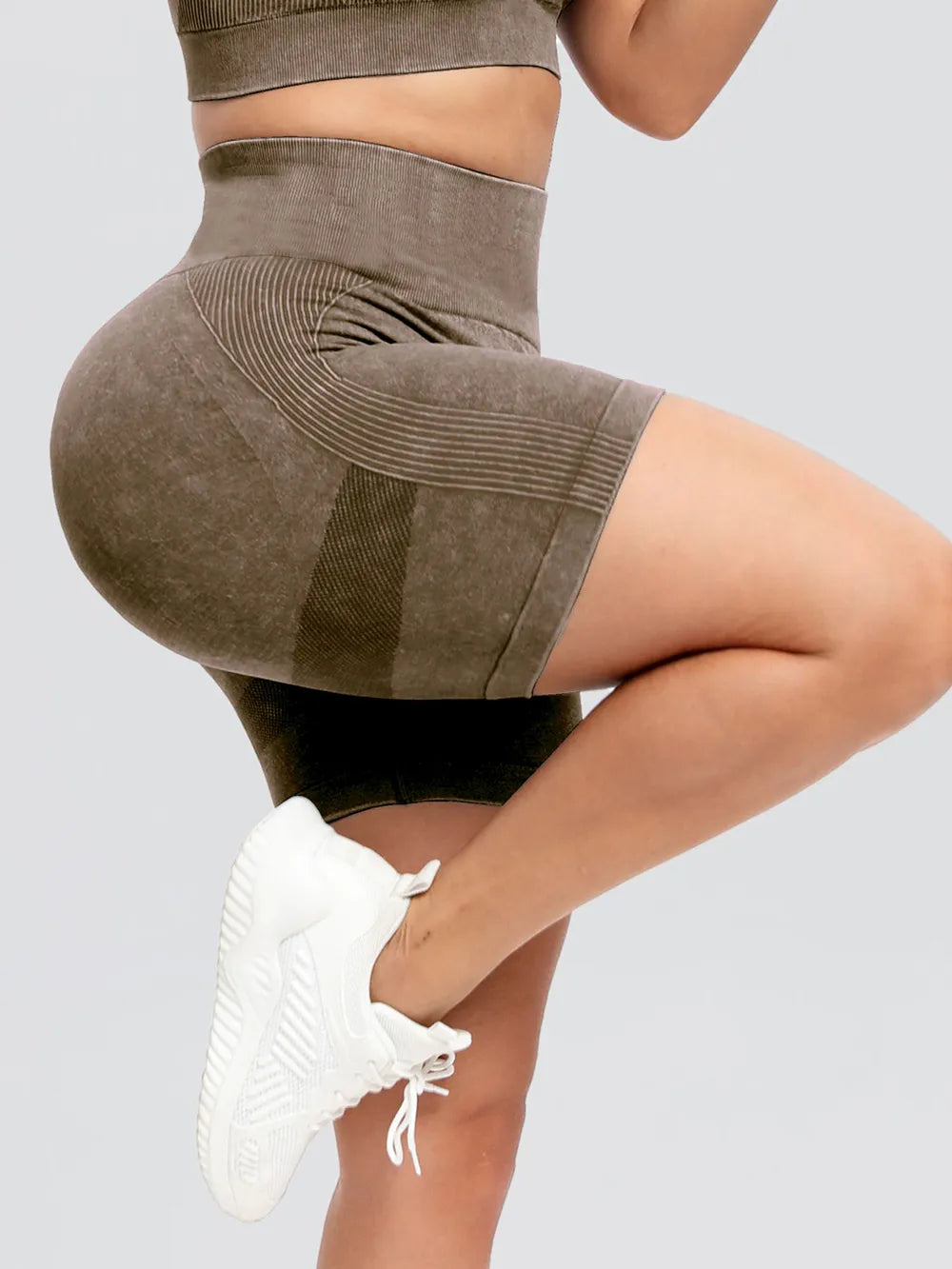 Washed High Waist Active Shorts Fitggins