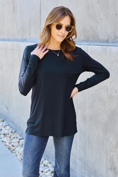 Basic Bae Full Size Round Neck Long Sleeve Top Fitggins