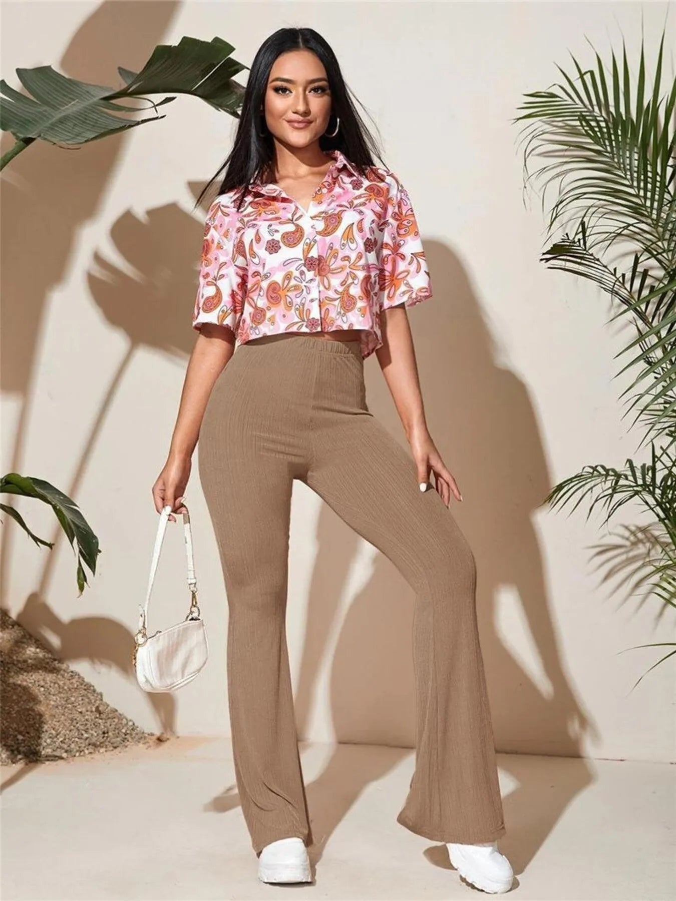 Full-Size High-Waist Flare Active Pants - Plus Size Fitggins