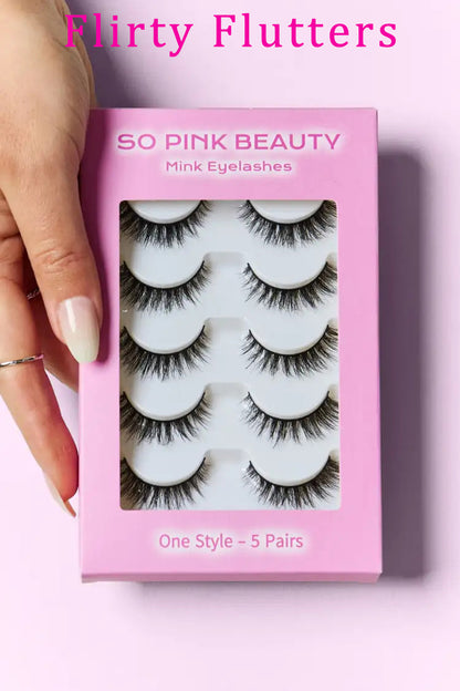 SO PINK BEAUTY Mink Eyelashes 5 Pairs - - FITGGINS