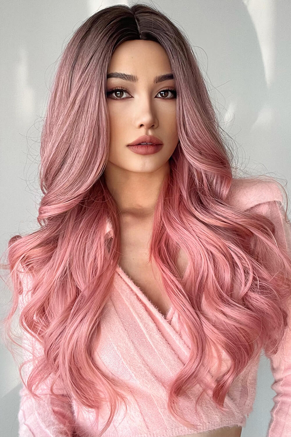 Fashion Wave Synthetic Long Wigs in Pink 26'' - Hair - FITGGINS