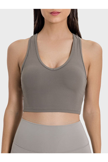 Millennia Scoop Neck Wide Strap Active Tank - Crop Tops & Tank Tops - FITGGINS