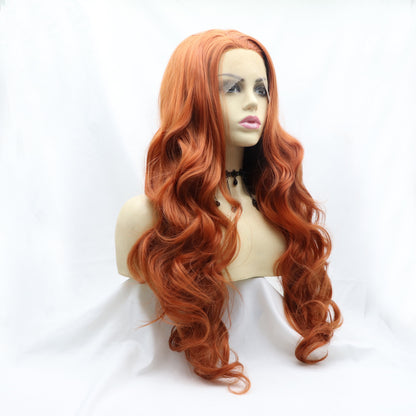 13*3" Lace Front Wigs Synthetic Long Wavy 24" 130% Density - Hair - FITGGINS