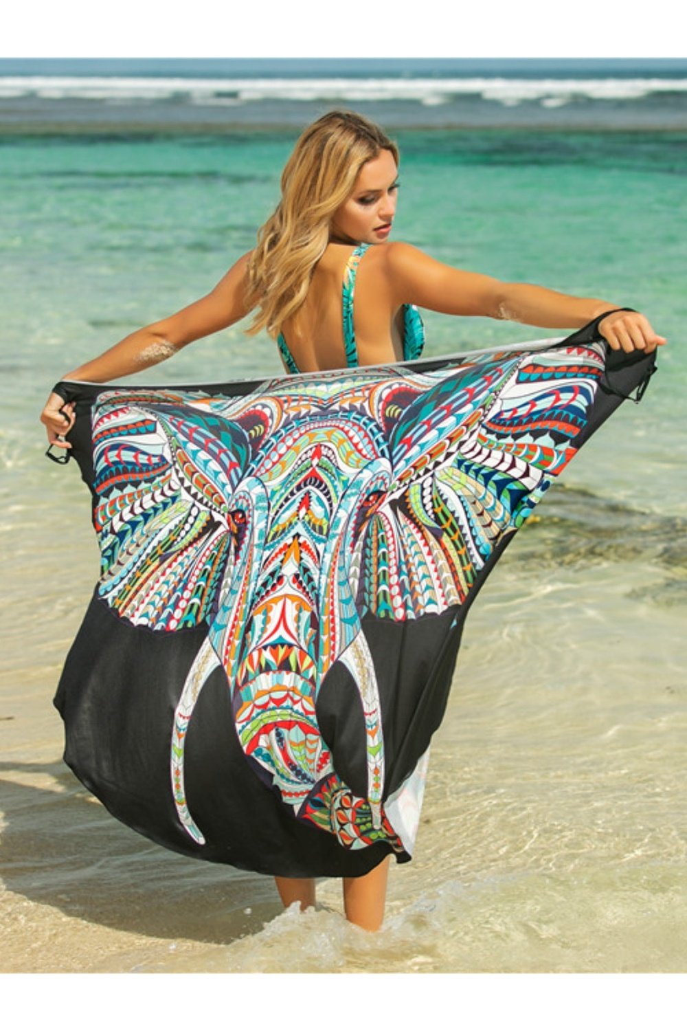 Printed Spaghetti Strap Cover Up - Cover-Ups - FITGGINS