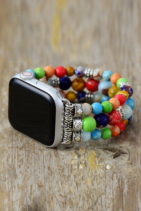 Synthetic Imperial Jasper Beaded Watchband Bracelet - Bracelets - FITGGINS