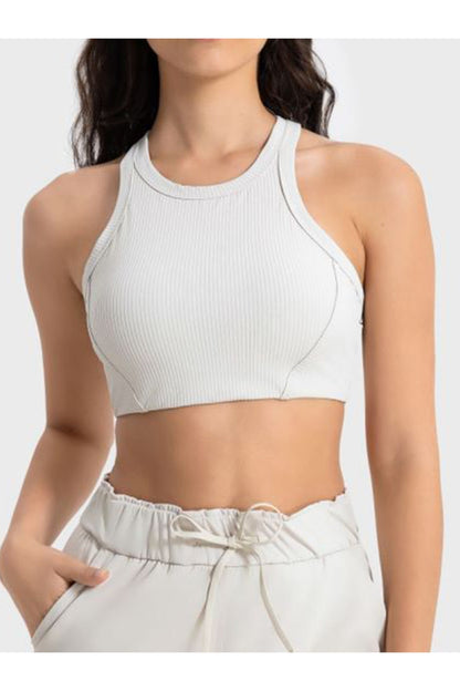 Millennia Wide Strap Cropped Sport Tank - Crop Tops & Tank Tops - FITGGINS