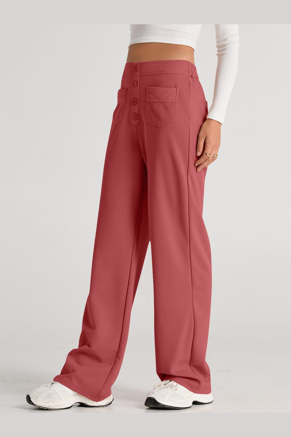 High Waist Wide Leg Pants - Pants - FITGGINS