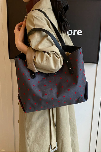 Polyester Bow Polka Dot Tote Bag - Handbag - FITGGINS