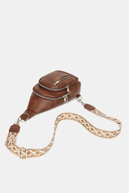 PU Leather Crossbody Bag with Two Detachable Strap - Handbag - FITGGINS