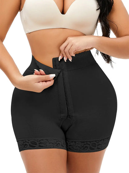 Full Size Lace Detail Hook-and-Eye Shaping Shorts Fitggins
