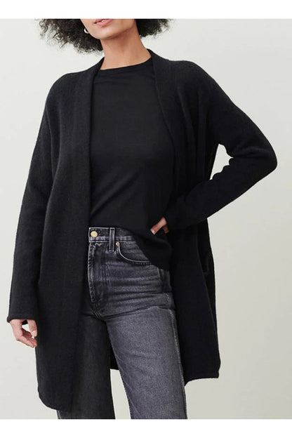 Open Front Long Sleeve Cardigan with Pockets - Cardigans - FITGGINS