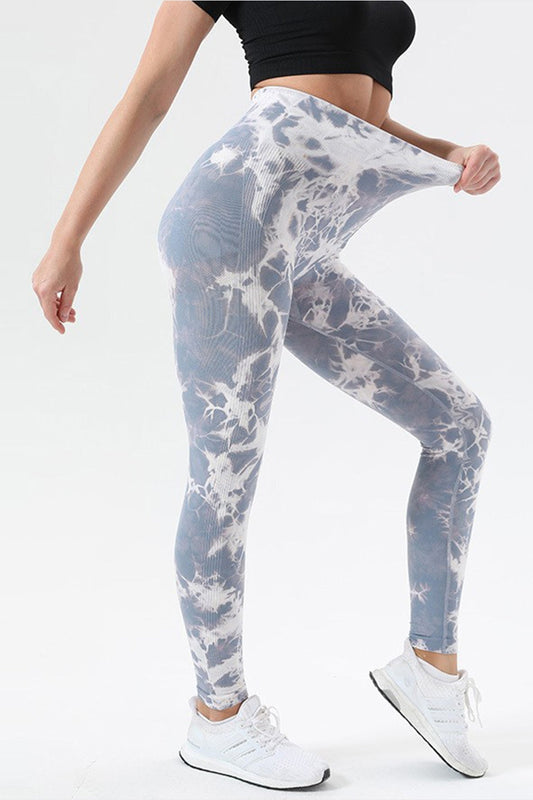 Tie-Dye High Waist Active Leggings - Leggings - FITGGINS