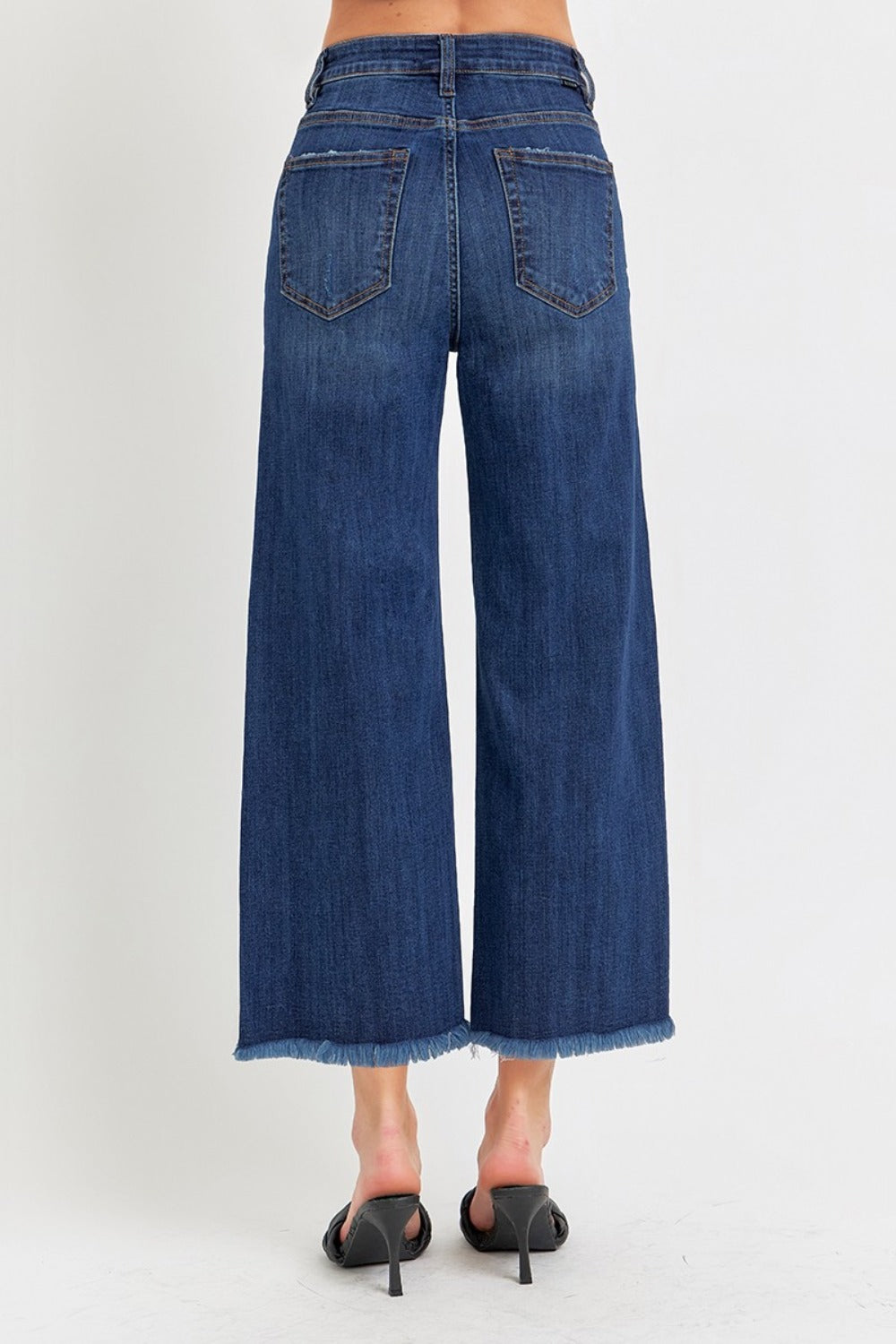 RISEN Full Size Raw Hem Cropped Wide Leg Jeans - Jeans - FITGGINS