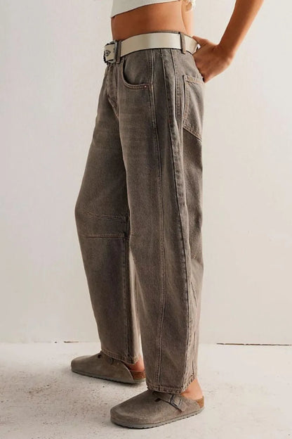 Wide Leg Jeans with Pockets Fitggins
