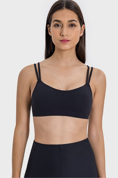 Millennia Scoop Neck Double Strap Active Cami - Crop Tops & Tank Tops - FITGGINS